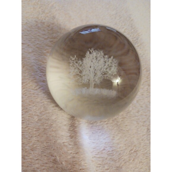 Premium High-Quality 3D Laser Engraved Crystal Ball - Tree of Life - Decor 2.3" - Picture 3 of 5